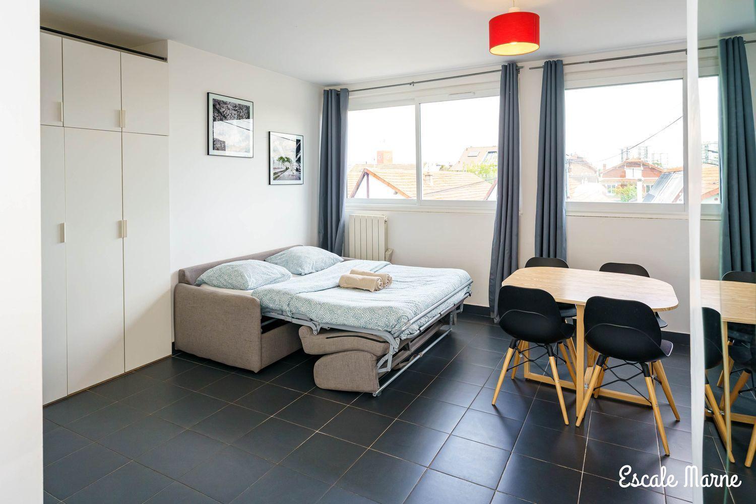 Escale-Marne Fr - 102 - Free Parking - Free Luggage Storage - All Equipped - Linen Included - Washing Machine - 10Mn Walk Metro 8 - Rer A - Panoramic View - From 1 To 4 Guests 매종알포르트 외부 사진