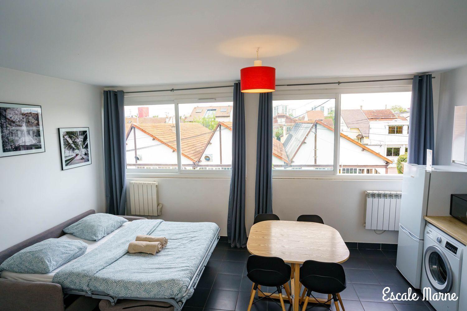 Escale-Marne Fr - 102 - Free Parking - Free Luggage Storage - All Equipped - Linen Included - Washing Machine - 10Mn Walk Metro 8 - Rer A - Panoramic View - From 1 To 4 Guests 매종알포르트 외부 사진