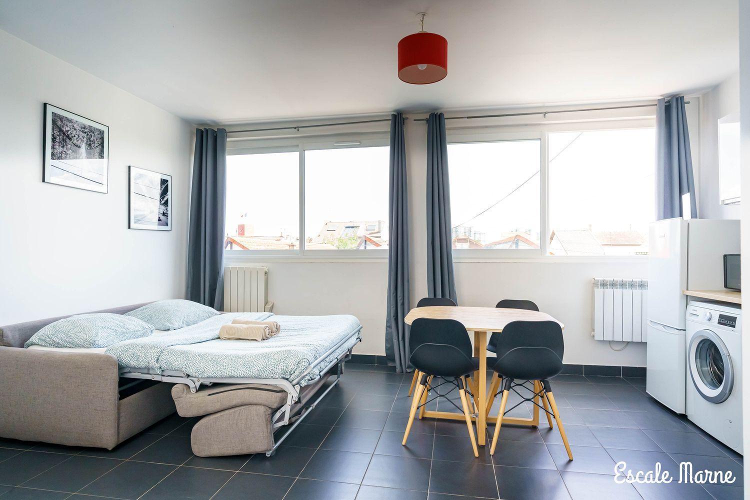 Escale-Marne Fr - 102 - Free Parking - Free Luggage Storage - All Equipped - Linen Included - Washing Machine - 10Mn Walk Metro 8 - Rer A - Panoramic View - From 1 To 4 Guests 매종알포르트 외부 사진